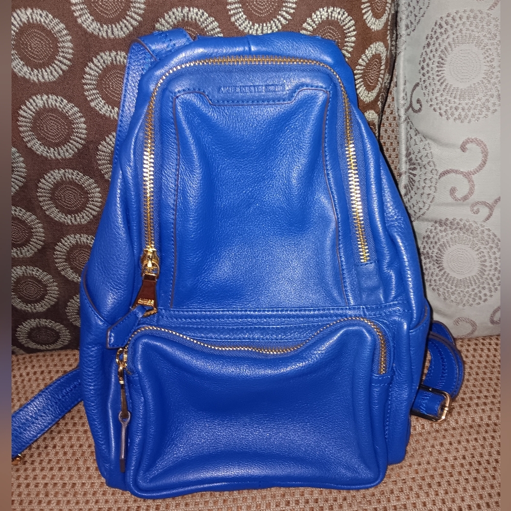 Aimee Kestenberg blue leather backpack